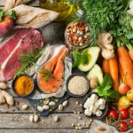 Healthy food for balanced flexitarian mediterranean diet concept