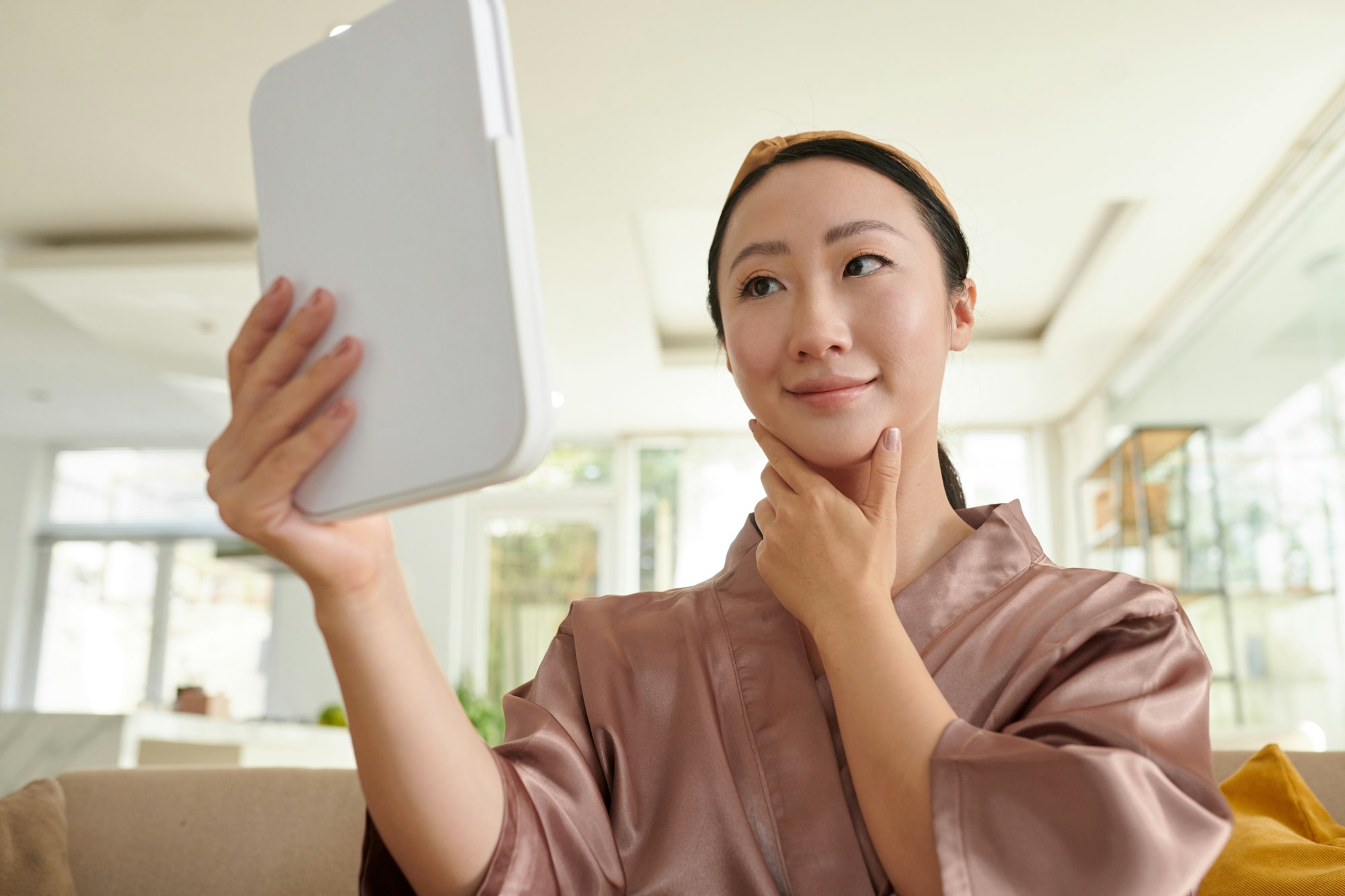 Woman Applying Natural Makeup